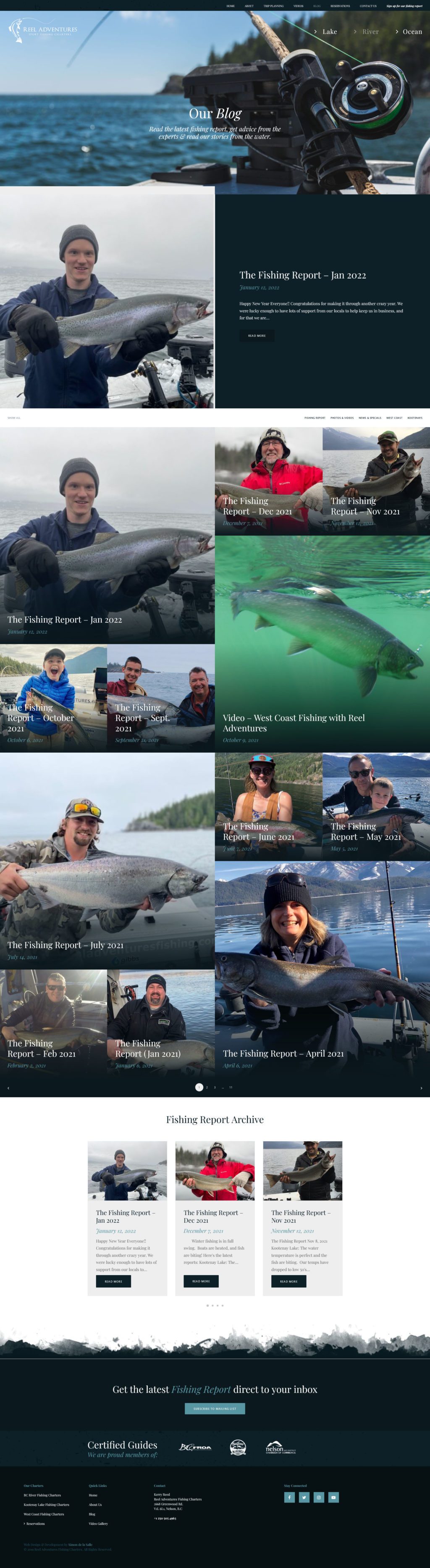 Reel Adventure Fishing - Web Design Portfolio  Simon de la Salle