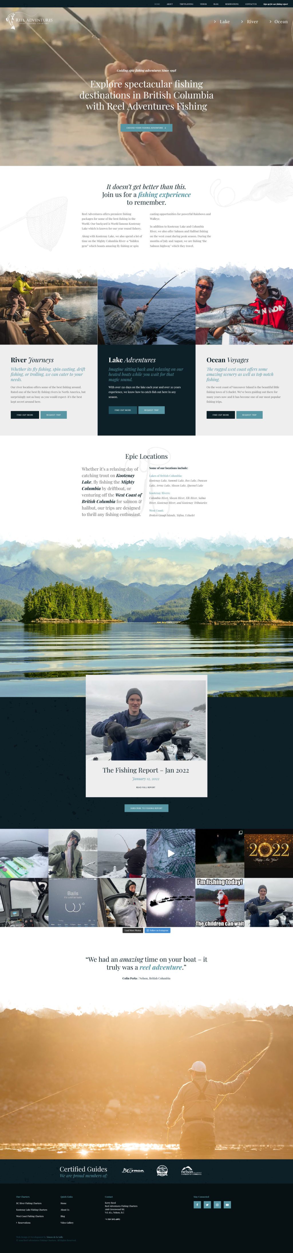 Reel Adventure Fishing - Web Design Portfolio  Simon de la Salle