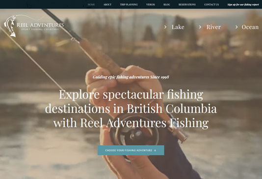 Reel Adventure Fishing - Web Design Portfolio  Simon de la Salle